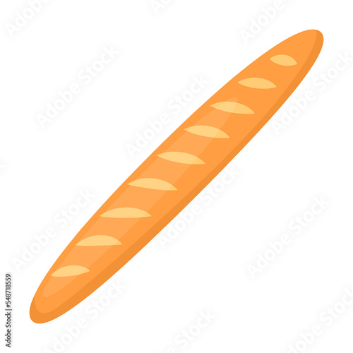 white loaf baguette, bread and other food cooking with flour, baking cartoon vector illustration