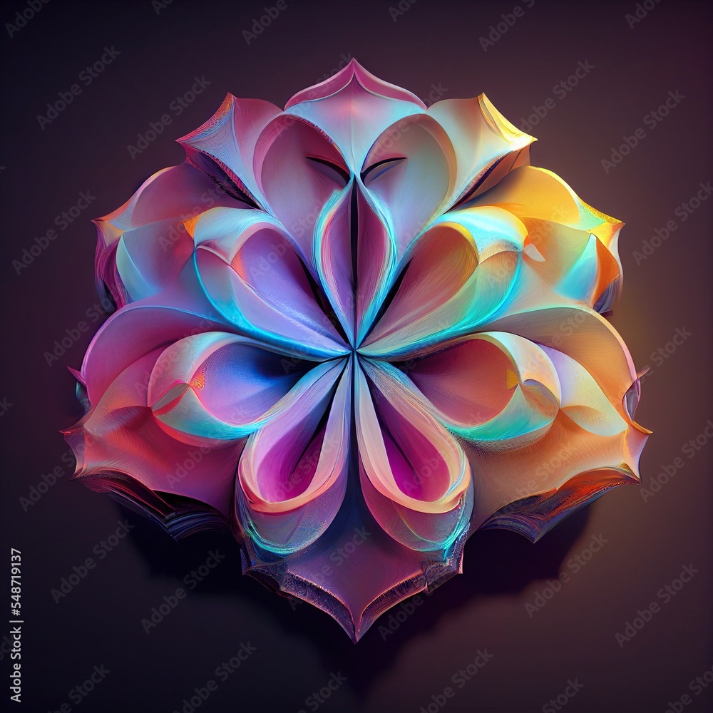 Fototapeta premium Magic glowing flower illustration.