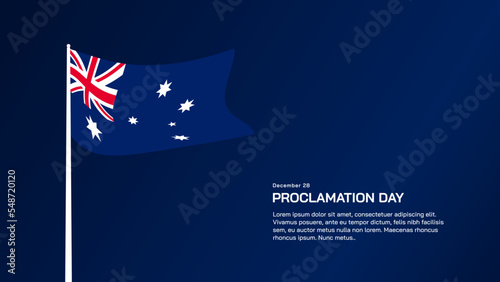 Proclamation day background design. Australia proclamation day background. Australian flag background design.