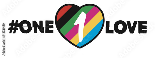 One love vector print design. Isolated homosexuality arm band sign design.