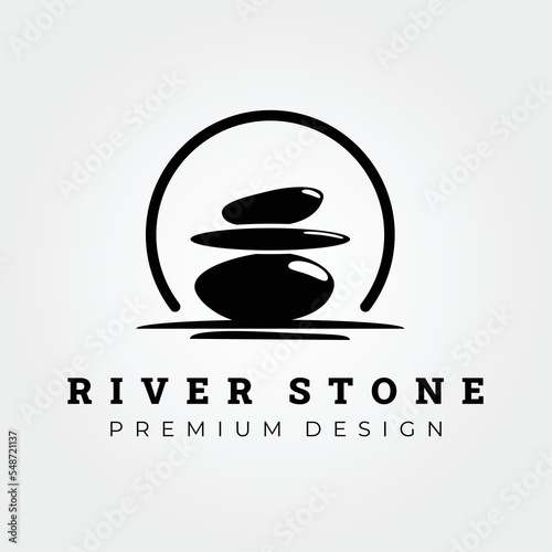 zen stone silhouette logo vector illustration design creative