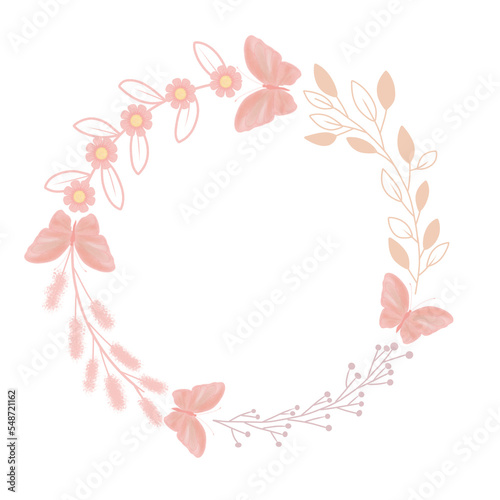 frame with flowers png illustrator. Perfect for design of sosial media, presentation, wedding, birthday, flyer, elements, anniversary, etc © Risa
