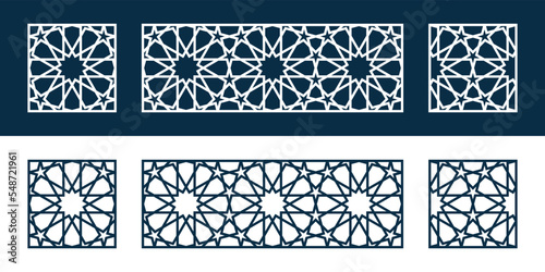 Template Islamic pattern for laser cutting or paper cut. Vector illustration.