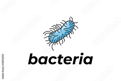 Vintage Bacteria Virus Microbe Germ Pathogen Logo Design Vector