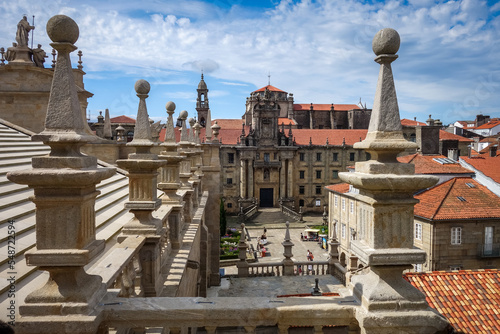 Santiago de Compostela view from the Cathedral, Galicia, Spain photo