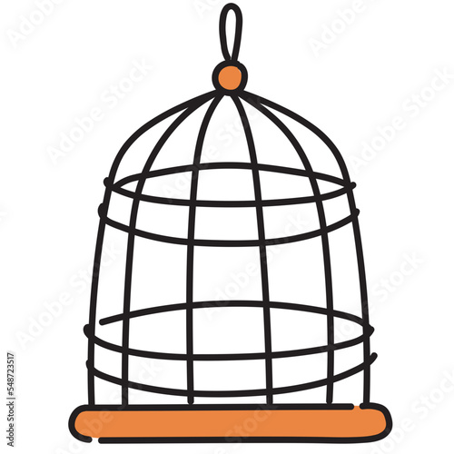 Vintage birdcage vector illustration