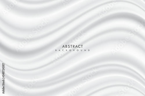 Vector abstract white fabric soft wave background.