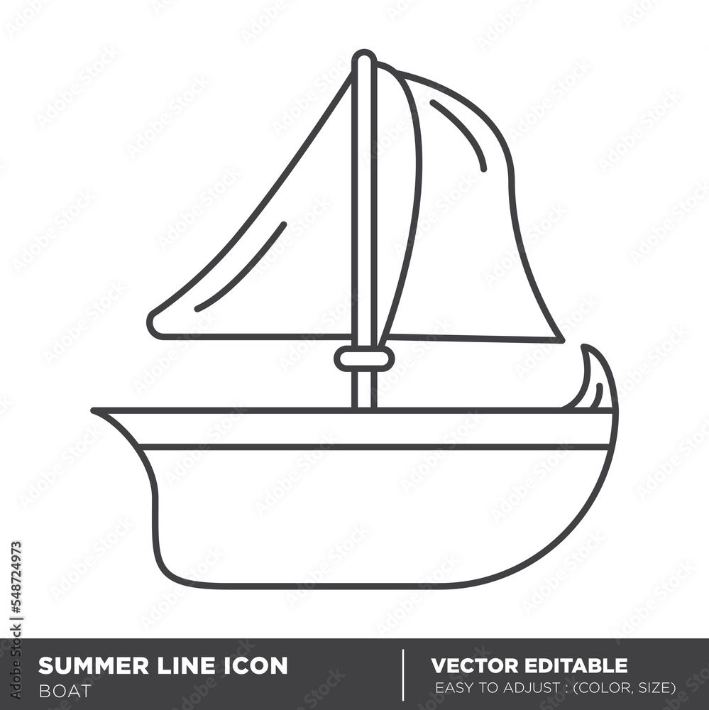 Sailboat Icon Vector Illustration - EPS 10 Sailboat Icon Vector Illustration - EPS 10