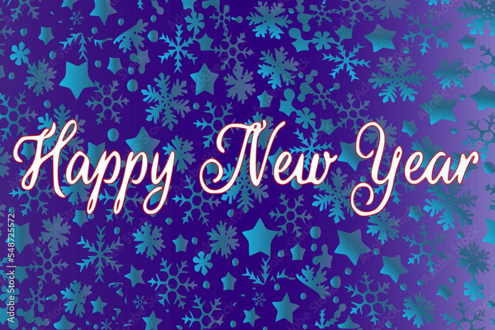 New Year decorative background with snowflakes and stars New Year decorative background with snowflakes and stars