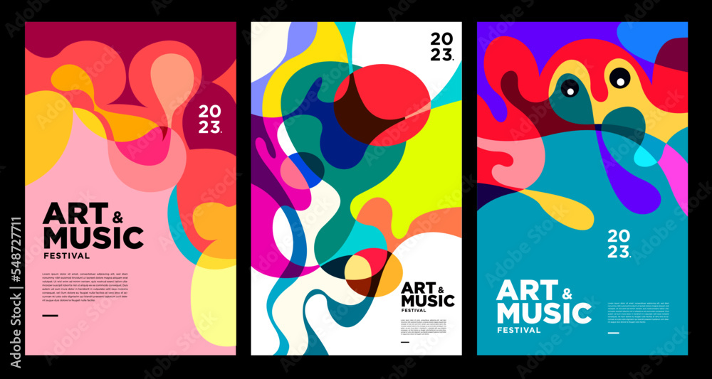 Summer Colorful Art and Music Festival Poster and Cover Template 2023