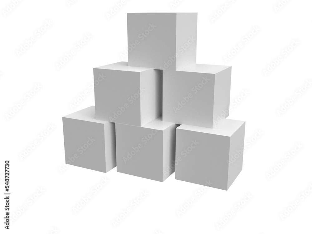Staple of square 3D boxes. 3D illustration. Staple of square 3D boxes. 3D illustration.