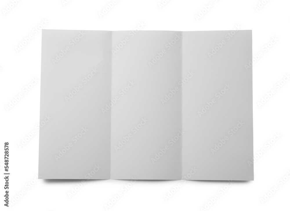 Blank sheet of paper with creases, top view Blank sheet of paper with creases, top view
