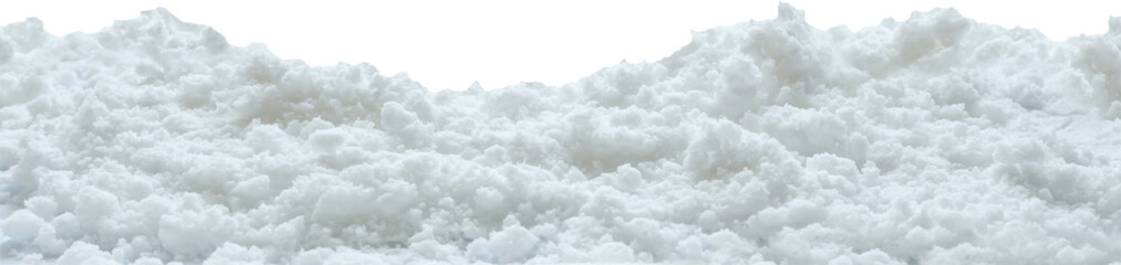 snow isolated on white background close up