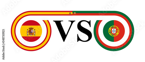 the concept of spain vs portugal. vector illustration isolated on white background