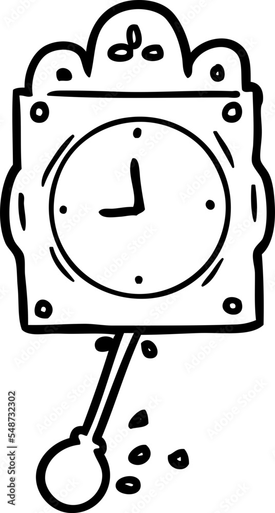 outline of a ticking clock with pendulum Stock Vector Adobe Stock