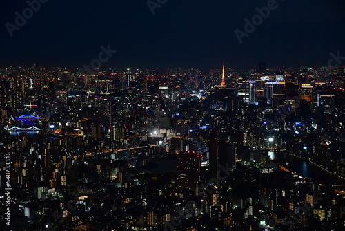 夜景（東京スカイツリーより東京タワー）