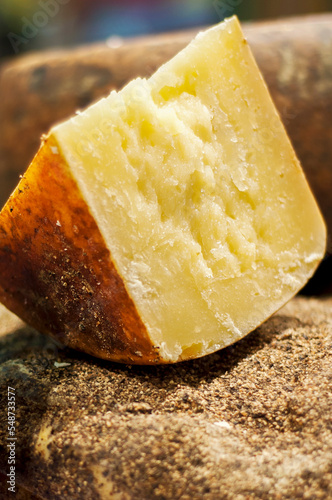 aged pecorino cheese from Sardinia, Italy photo