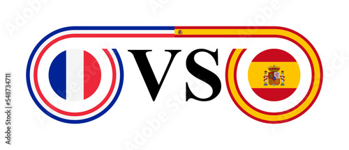 the concept of france vs spain. vector illustration isolated on white background