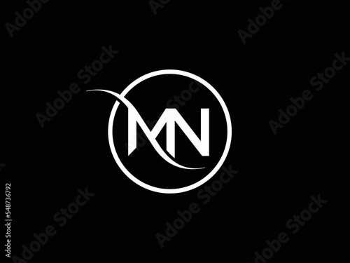 Creative mn, nm, initial monogram white vector logo template	