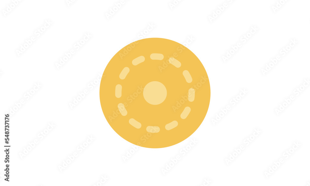 Coin icon and gold penny currency finance flat line symbol. Coin icon and gold penny currency finance flat line symbol.