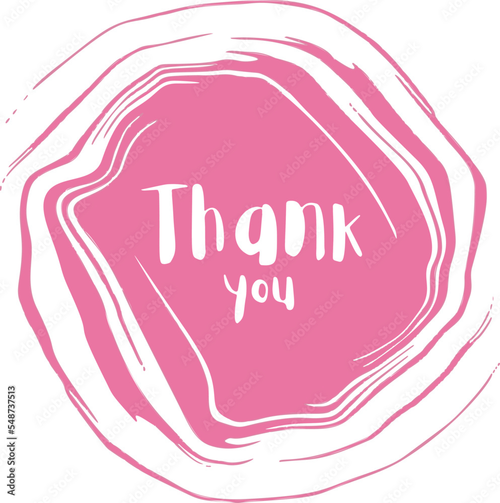 Thank you ink brush vector lettering. Thank you modern phrase