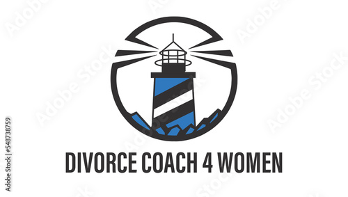 Light Tower Beach oasis Modern Sea Minimal Logo Design