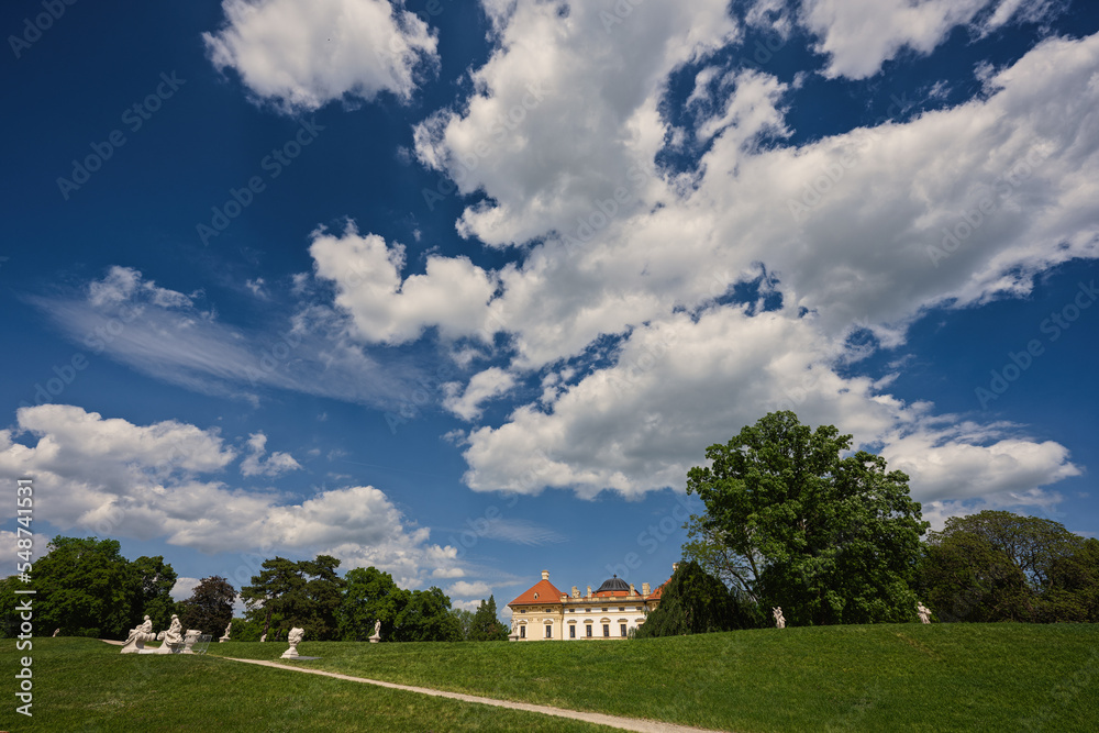 Slavkov Castle, also known as Austerlitz Castle, is a Baroque palace in Slavkov u Brna, Czech Republic Slavkov Castle, also known as Austerlitz Castle, is a Baroque palace in Slavkov u Brna, Czech Republic