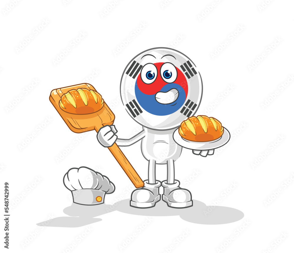 south korea head cartoon scientist character. cartoon mascot vector