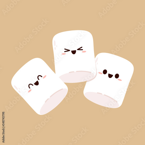 Marshmallow cartoon. marshmallow character design. Marshmallow vector.