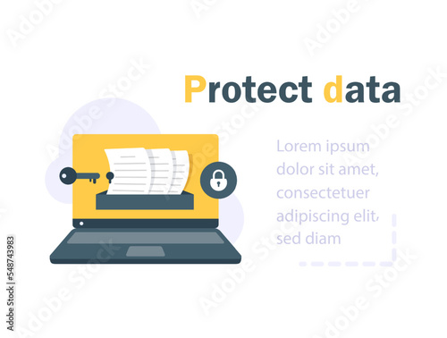 Concept is data security Access,Internet security,Data protection