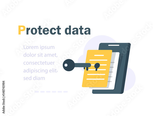Concept is data security Access,Internet security,Data protection