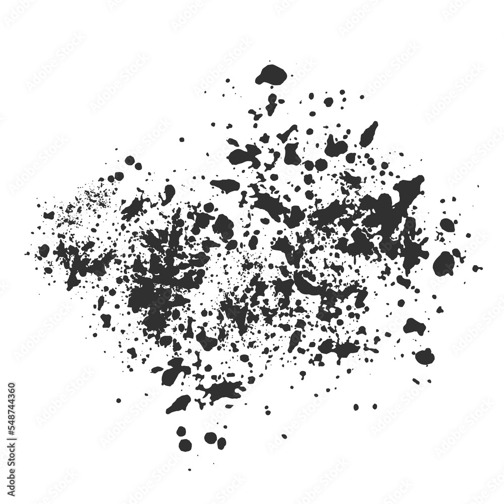 Obraz premium PNG black texture, lots of shards of different sizes. Blot, paint splashes or pieces of chalk