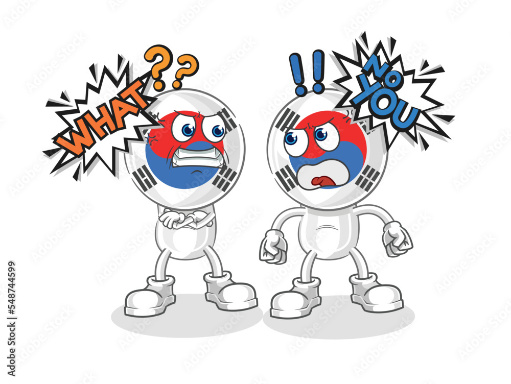 Fototapeta premium south korea head cartoon plumber. cartoon mascot vector