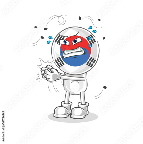 south korea head cartoon swat fly character. cartoon vector