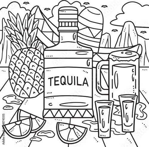 Cinco de Mayo Mexican Drinks Coloring Page 
