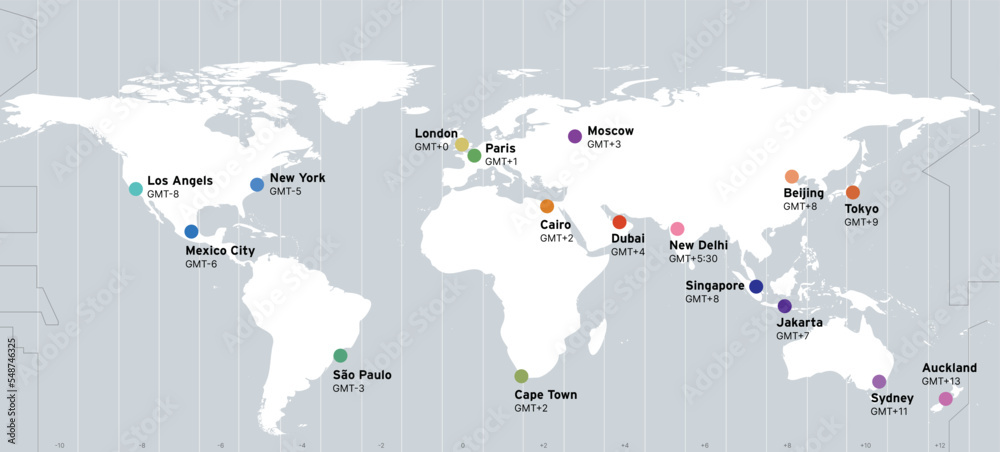 Map, World Time Zone, Cities Timezone, GMT America Time, Brazil Time, Europe Time, Asia Time Stock | Adobe Stock