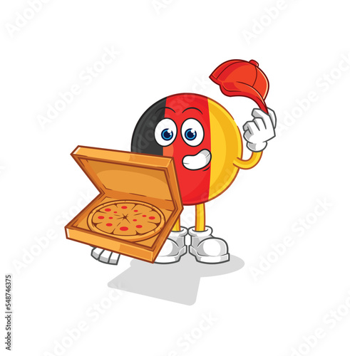 belgium pizza delivery boy vector. cartoon character photo