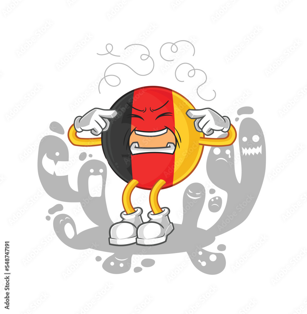 Naklejka premium depressed belgium character. cartoon vector