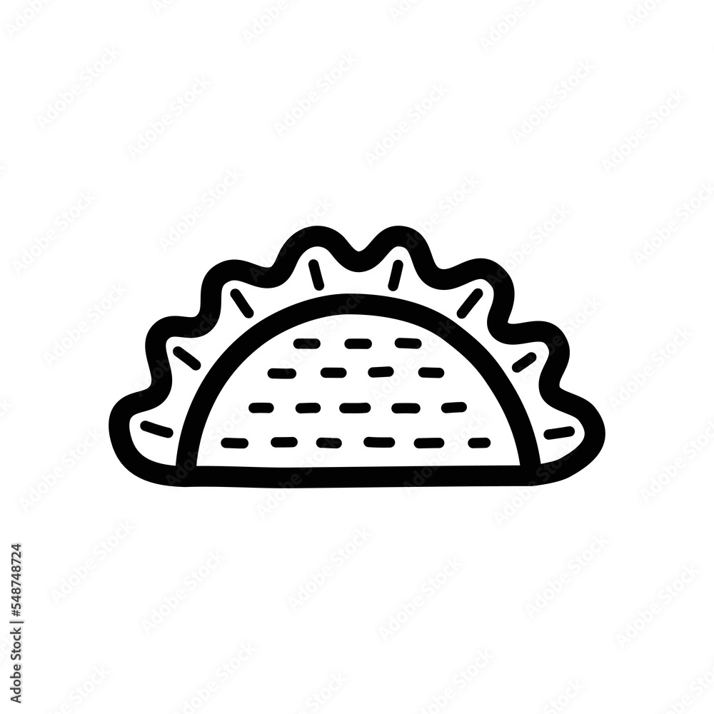 Tacos doodle icon. Hand drawn symbol. Vector illustration. Tacos doodle icon. Hand drawn symbol. Vector illustration.
