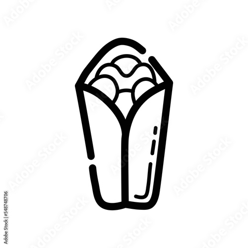 Shawarma doodle icon. Hand drawn symbol. Vector illustration.