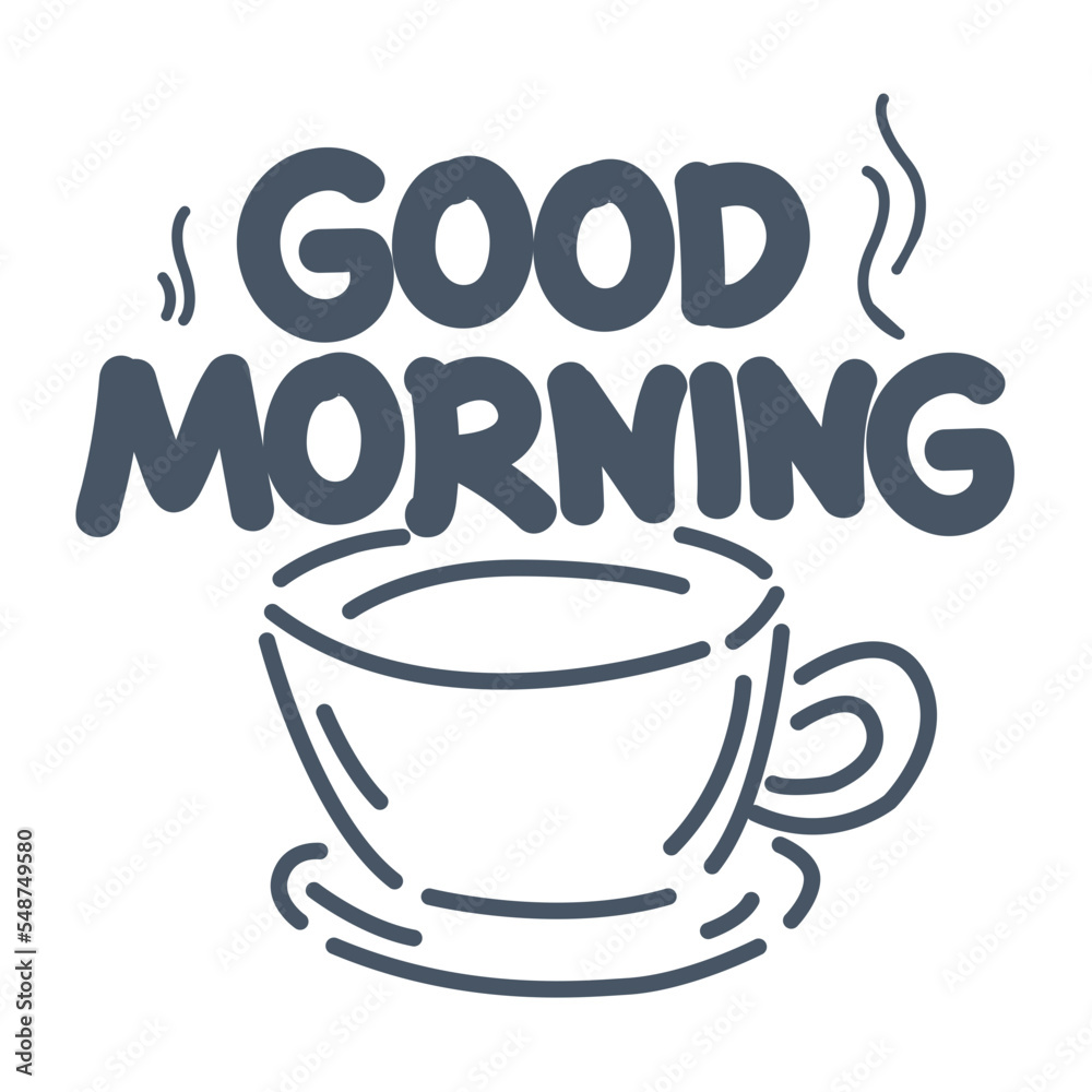 Cute Sticker Reactions Good Morning Outline Cute Sticker Reactions Good Morning Outline