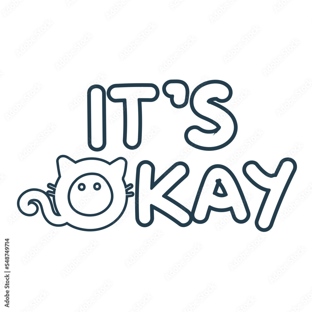Cute Sticker Reactions Its Okay Outline Cute Sticker Reactions Its Okay Outline