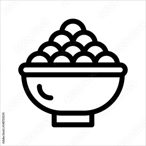 Laddu balls icon in India set