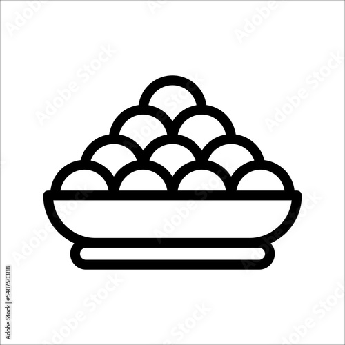 Laddu balls icon in India set