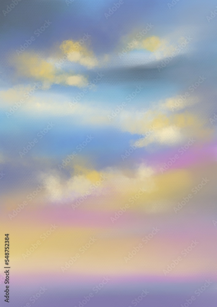 clouds in the sky digital art for card illustration decoration