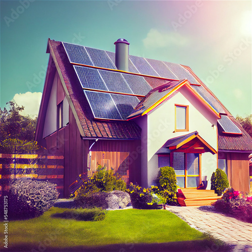 home with solar panels