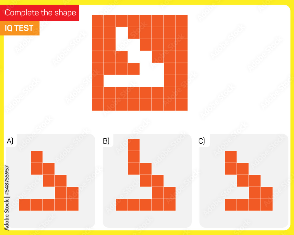 Obraz premium Find the Missing Piece. Shape completion questions