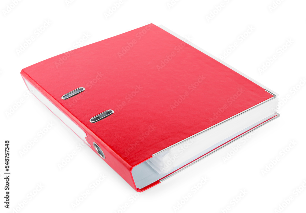 One red office folder isolated on white One red office folder isolated on white