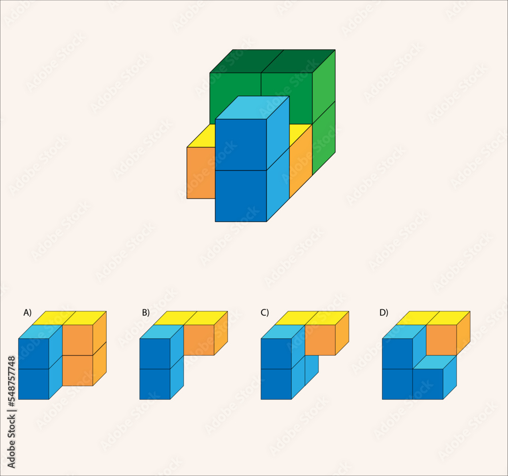 Obraz premium Find the Missing Piece. Shape completion questions, Find next shape