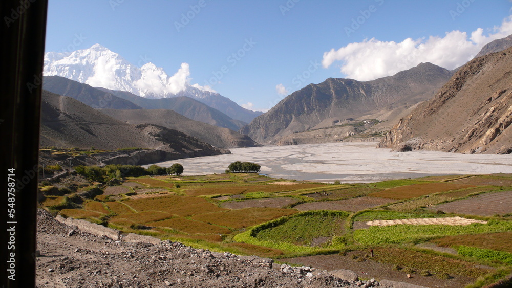 River Bed annapurna Nepal valley panorama scenic